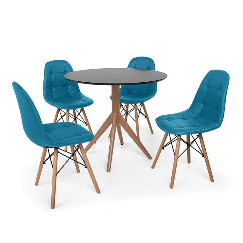 Conjunto Mesa de Jantar Maitê 4 Cadeiras Charles Eames