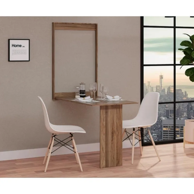 Conjunto De Mesa Dobrável Retrátil 100cm Noronha Com 2 Cadeiras Eiffel - Branco