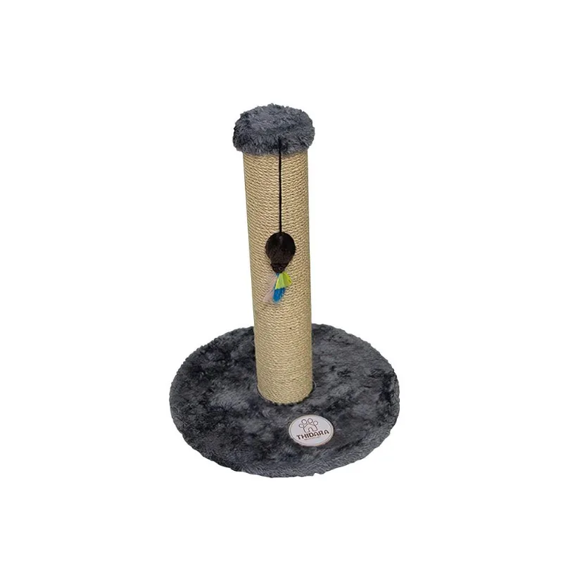 Arranhador Para Gatos Poste Pandora Com Brinquedo - Cinza
