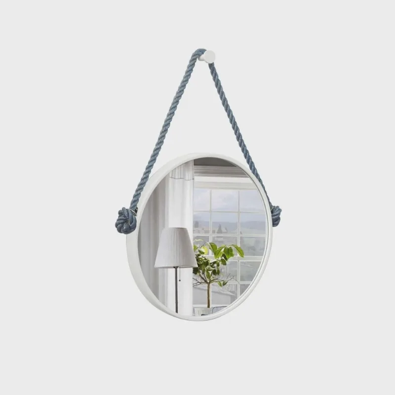 Espelho Decorativo Adnet Alça Sisal 40 cm Redondo