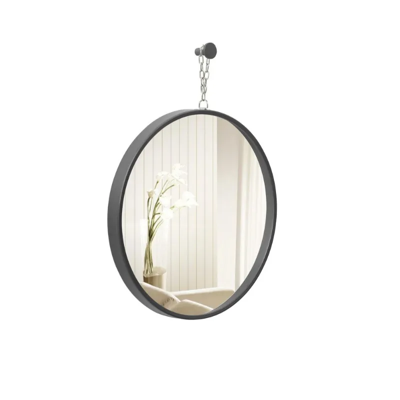 Espelho Decorativo Short Strip Preto Alça Corrente 40 Cm