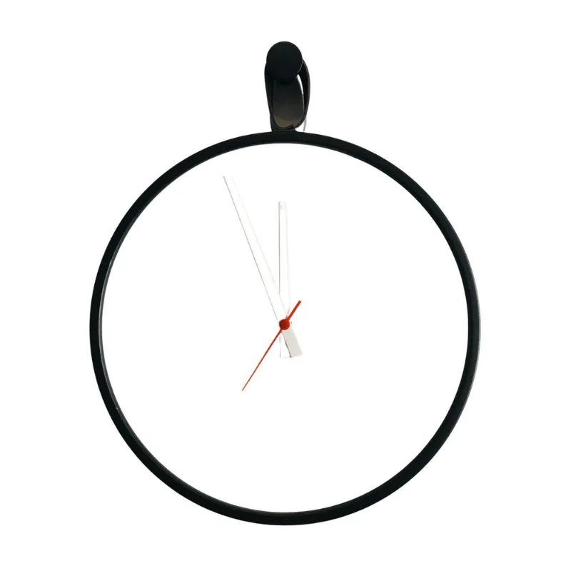 Relogio Short Strip Preto Alça Preta/ Branco Perfurado 40cm