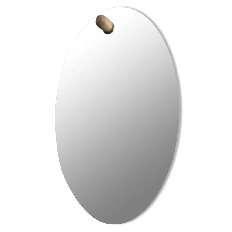 Espelho Decorativo Pen Oval Pendurador Wood 60x40 cm