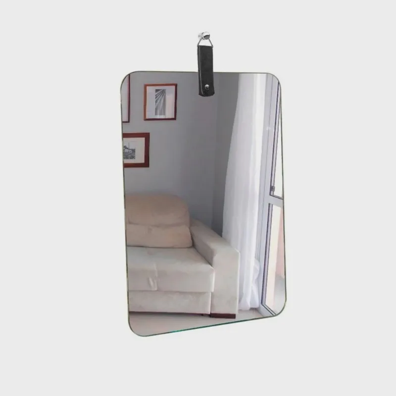 Espelho Decorativo Life Alça Corino Retangular In House Decor Incolor