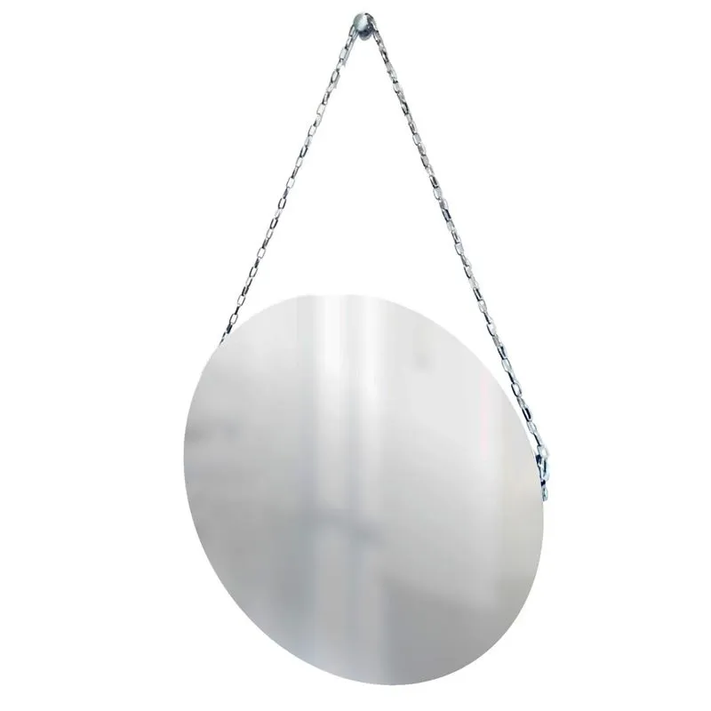Espelho Decorativo Adnet Vintage Alça Corrente 40 Cm Redondo 40 cm