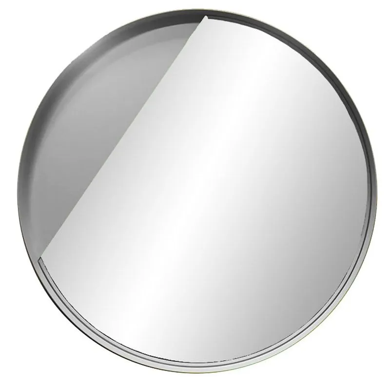 Espelho Decorativo Meia Lua Cinza 50 Cm Redondo