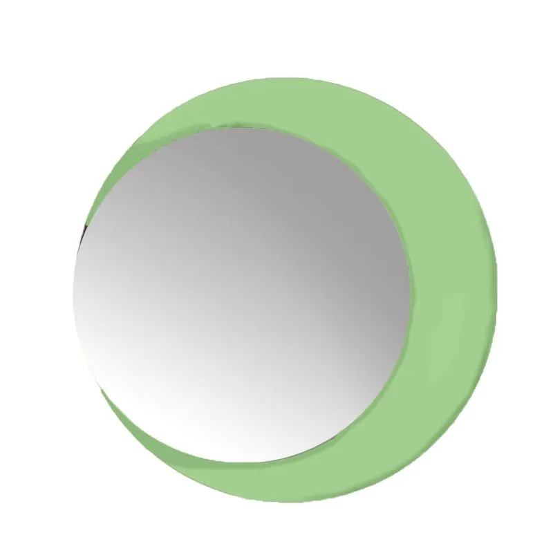 Espelho Decorativo Lua Crescente Verde 50 Cm Redondo