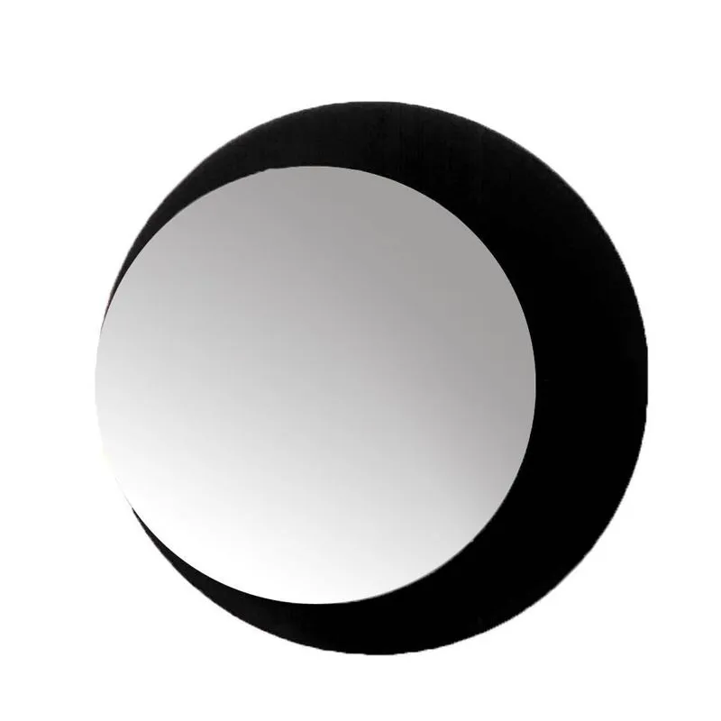Espelho Decorativo Lua Crescente Preto 50 Cm Redondo