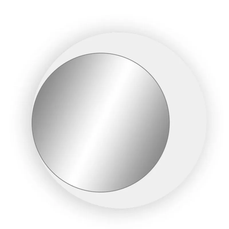 Espelho Decorativo Lua Crescente Branco 50 Cm Redondo