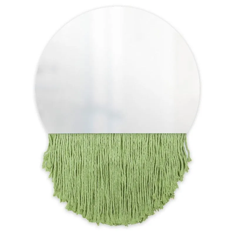 Espelho Decorativo Moon Bangs Verde Limão 38 Cm