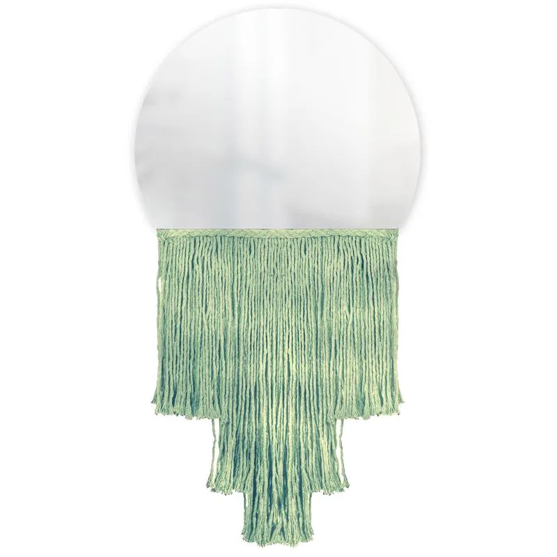 Espelho Decorativo Moon Esc Bangs Verde Limão 38 Cm