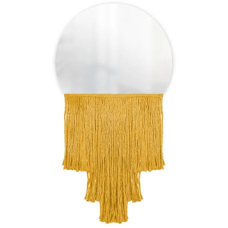Espelho Decorativo Moon Esc Bangs Mostarda 38 Cm