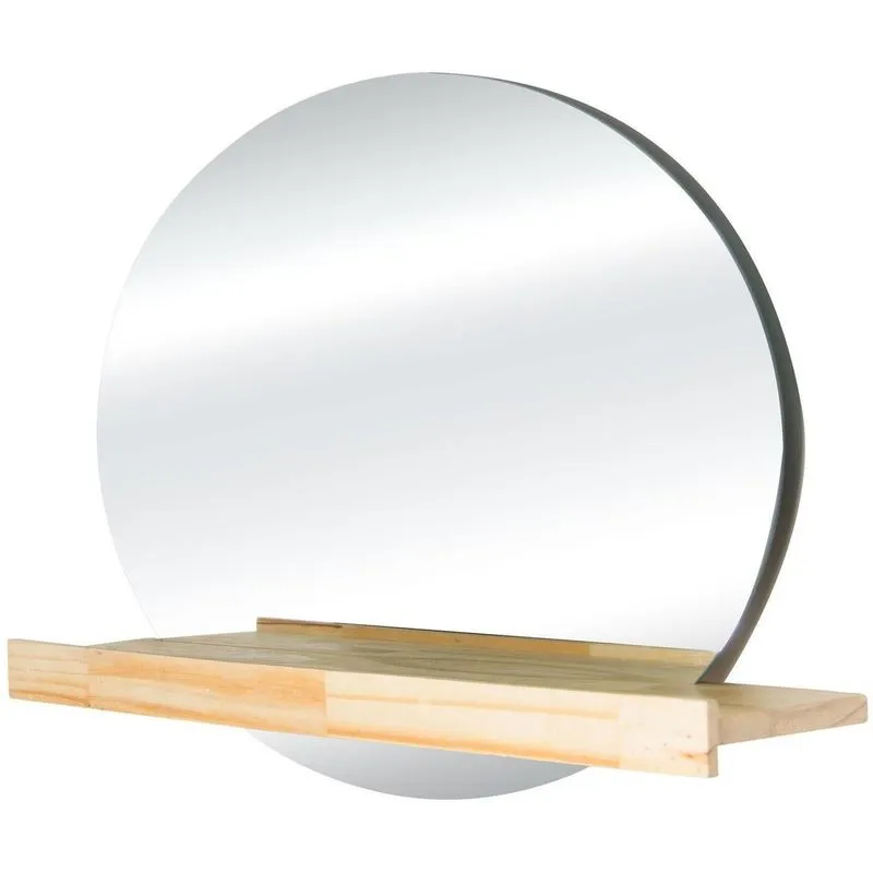 Espelho Decorativo E2G Design Shelf Pinus Redondo 60cm
