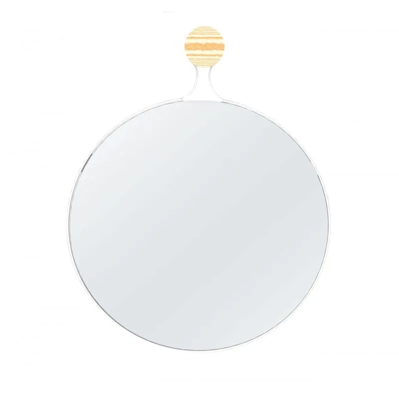 Espelho Decorativo Aramado Twiza Branco 60cm Redondo
