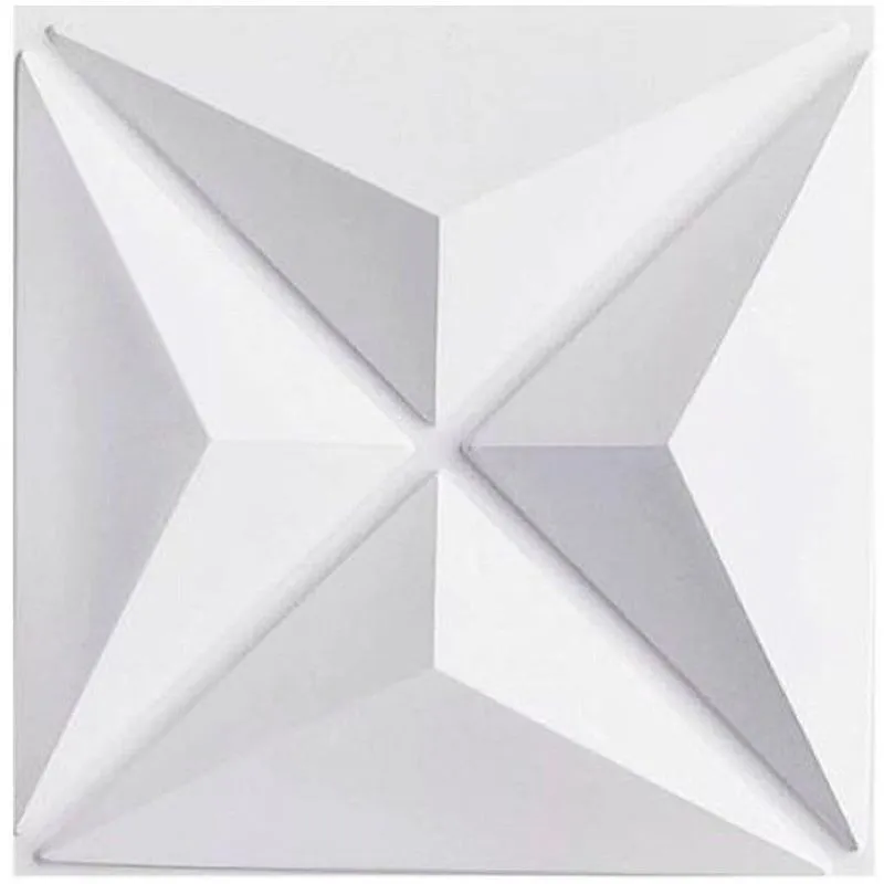 Placa Decorativa 3D Estrelar Branco 50x50cm Kit com 20 Unidades
