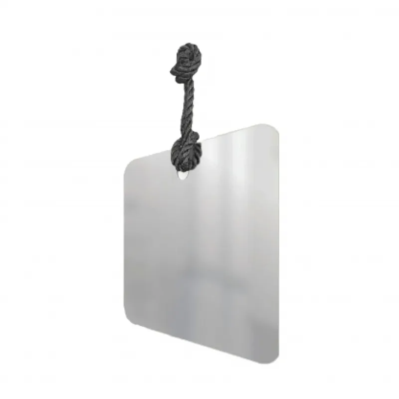Espelho Decorativo Tie Alça Sisal 50x50 cm Quadrado Preto