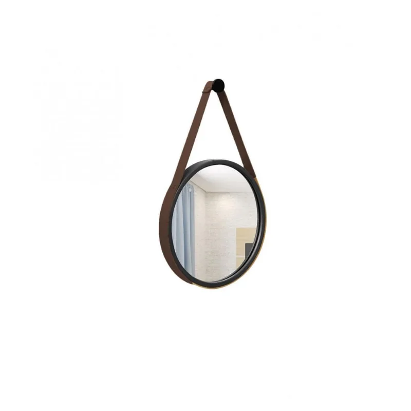 Espelho Decorativo Adnet Preto Alumínio 20cm Redondo