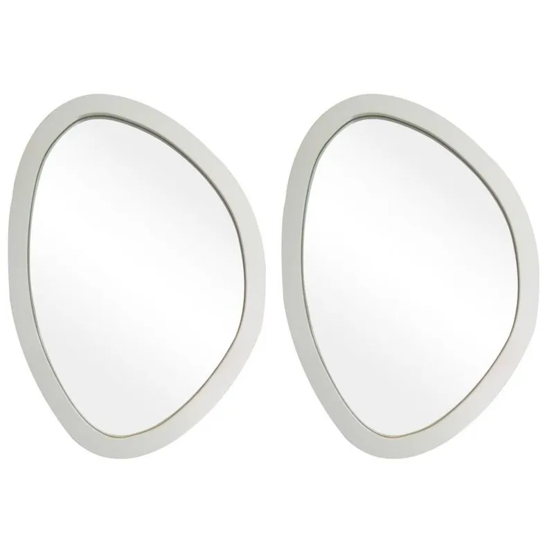 Kit Espelho Decorativo Orgânico Branco 29x44c