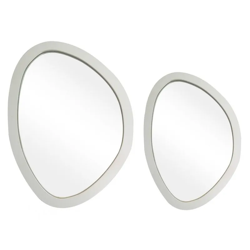 Kit Espelho Decorativo Orgânico Branco 29x44cm E 43x58cm Epm