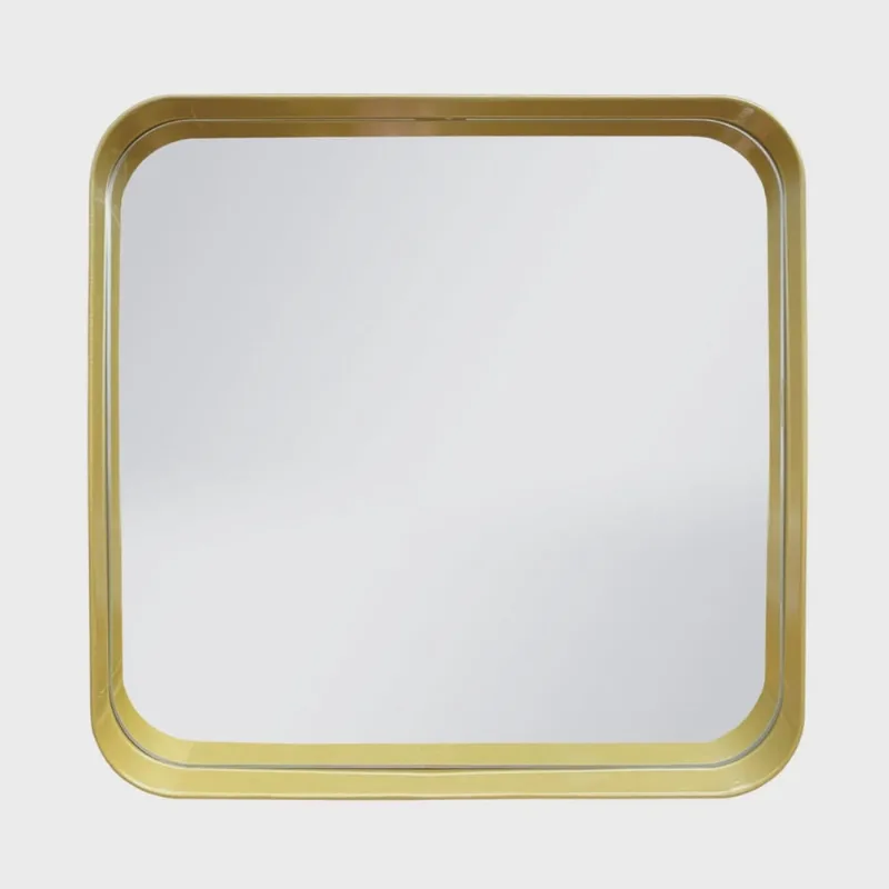 Espelho Decorativo Urban 50x50cm Quadrado Cantos Dourado