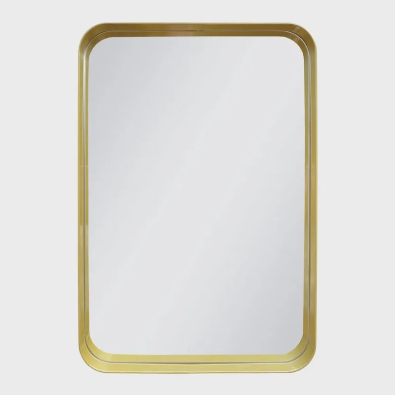 Espelho Decorativo Urban 60x40cm Retangular Cantos Dourado