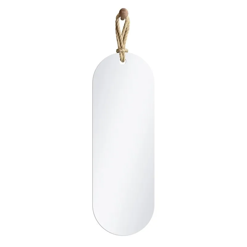Espelho de Corpo Hole Alça Sisal Natural 120x40cm Oblongo