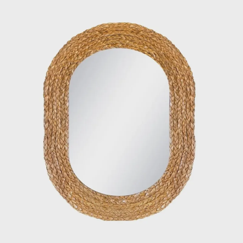 Espelho Decorativo Oblongo Nature Taboa 60x80cm In House Decor Marrom