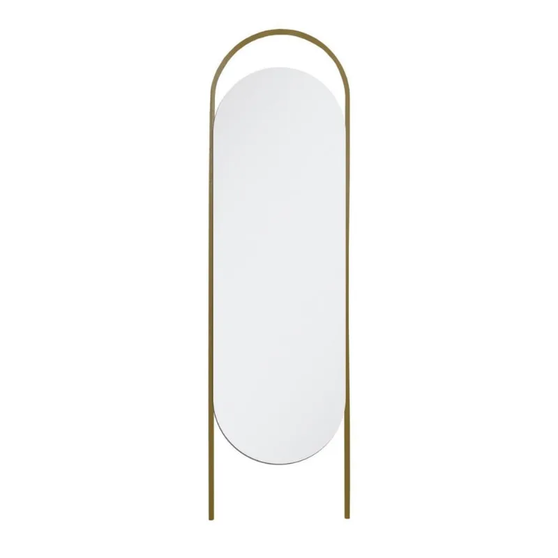 Espelho Decorativo Chão Portal Fit Dourado 150X43Cm Oblongo