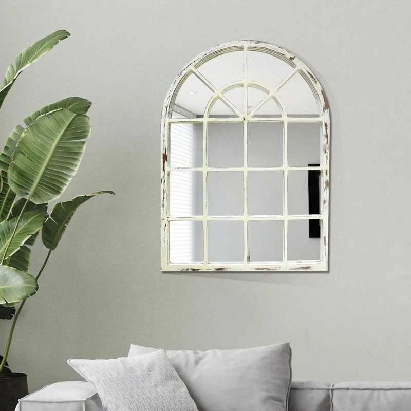 Espelho Emoldurado Vitral Patina 83x64cm Capela Branco