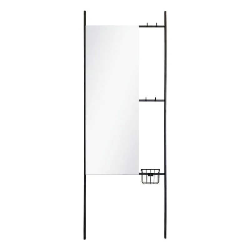 Espelho Decorativo De Chão Hanger Preto 180X63Cm Retangular