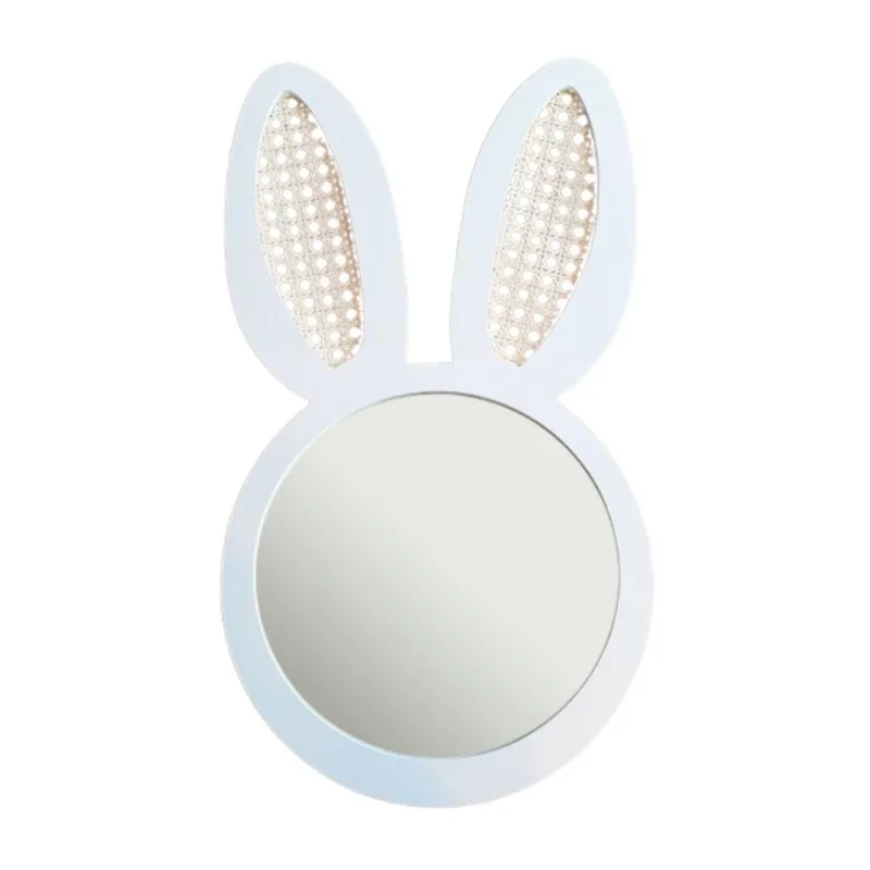 Espelho Decorativo Infantil 43x44cm Lebre In House Decor Branco