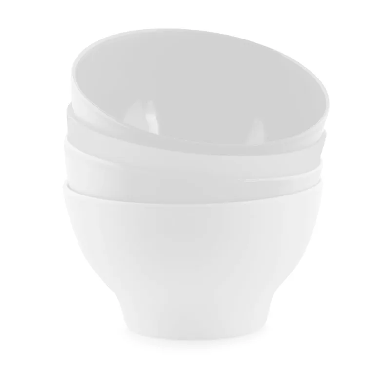 Conjunto de Tigelas Redondas Plástica 4 Peças Branca New Plastic 600ml 13,8x13,8x12cm 1363