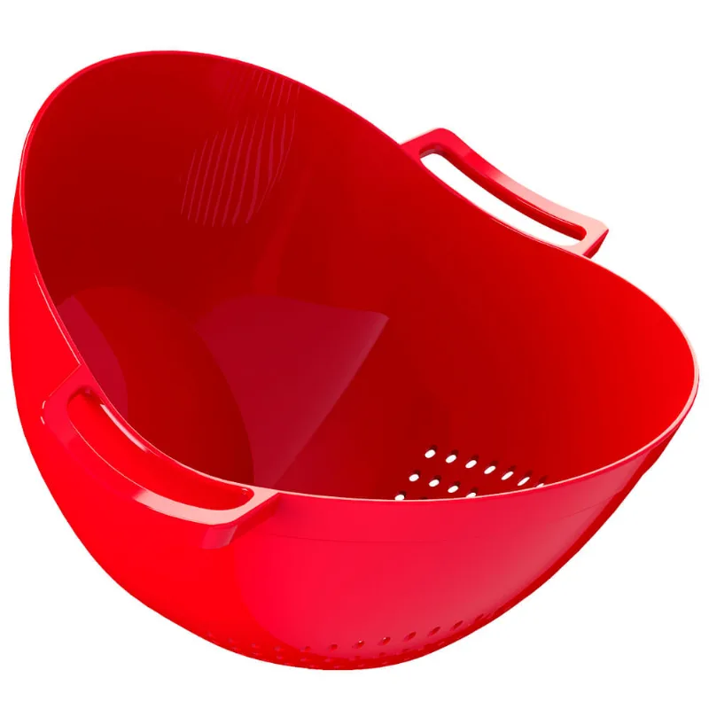 Escorredor Multiuso Plástico com Alça Vermelho New Plastic 16x22x25.5cm 1422