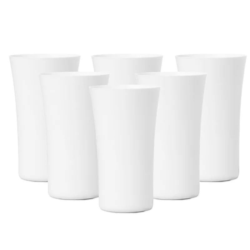 Jogo de Copos Plus de Plástico 6 Peças Brancos New Plastic 450ml 1518