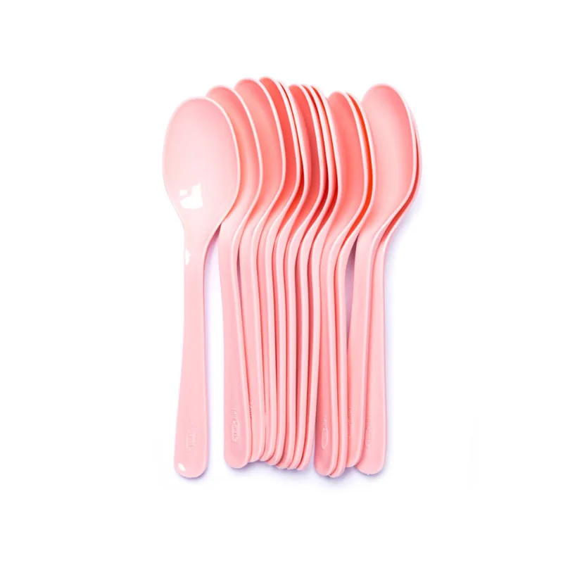 Conjunto de Colheres com 12 Peças Rosa Baby New Plastic 21x8,5x3,5cm 7441667