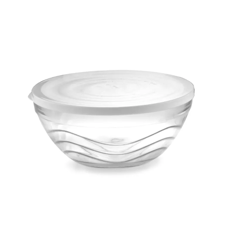 Bowl Redondo de Vidro com Tampa Branca New Plastic 14cm 7441710