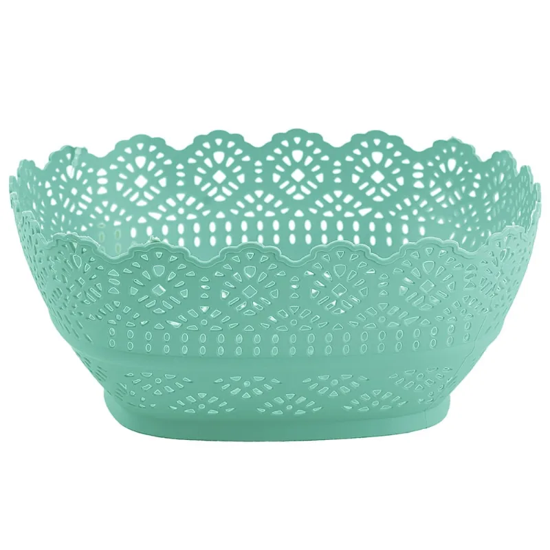 Cesta Telada Quadrada de Plástico Verde New Plastic 19x19x7,5cm 1763