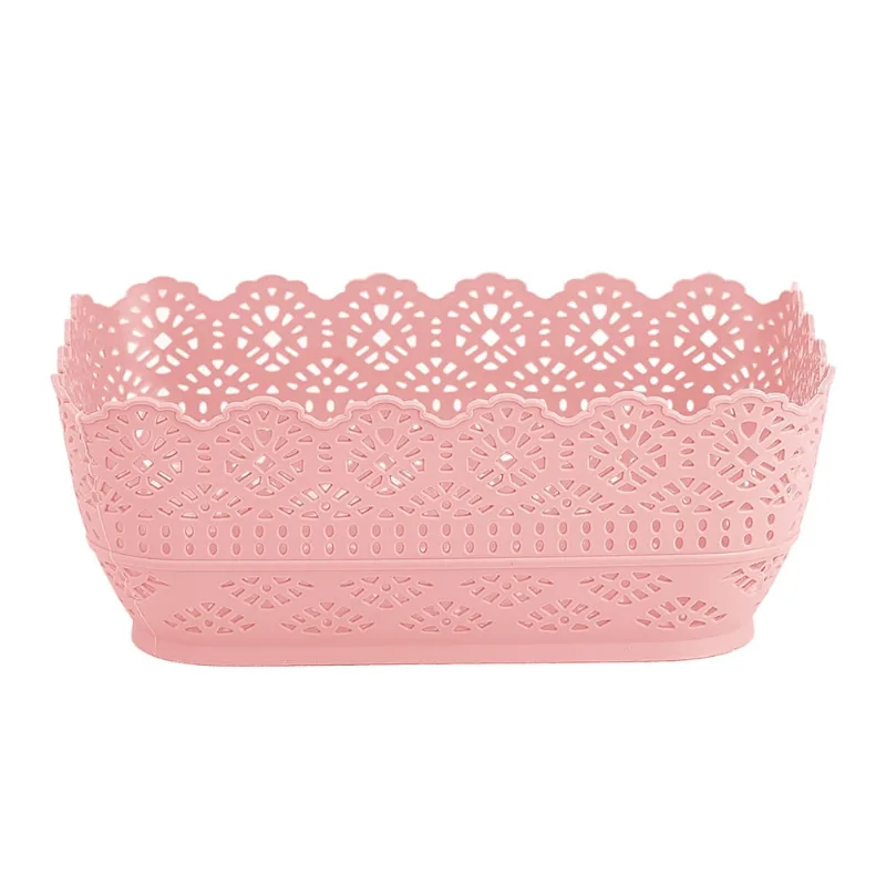 Cesta Telada Retangular de Plástico Rose New Plastic 20x13,5x7,5cm 1768