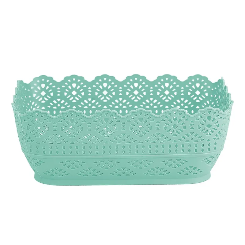 Cesta Telada Retangular de Plástico Verde New Plastic 20x13,5x7,5cm 1769