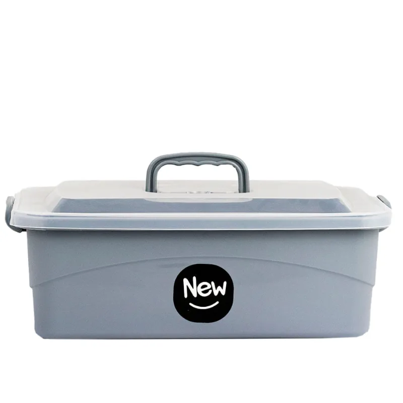 Caixa Multiuso Com Alça Grande de Plástico New Plastic Fendi 41x28x16cm 1859