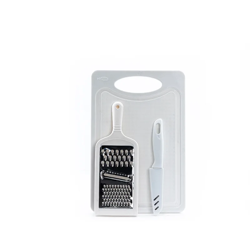 Kit Tábua de Plástico com Ralador e Faca Branco New Plastic 7441976