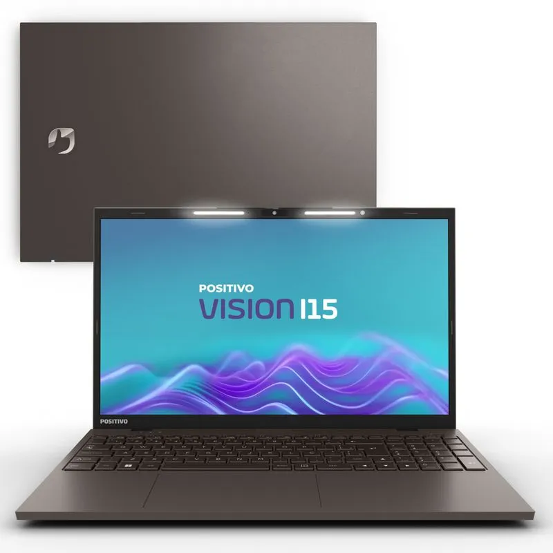 Notebook Positivo Vision i15 Intel® Core™ i3-1115G4 Linux 8GB RAM 256GB SSD 15.6” IPS Full HD Lumina Bar - Cinza
