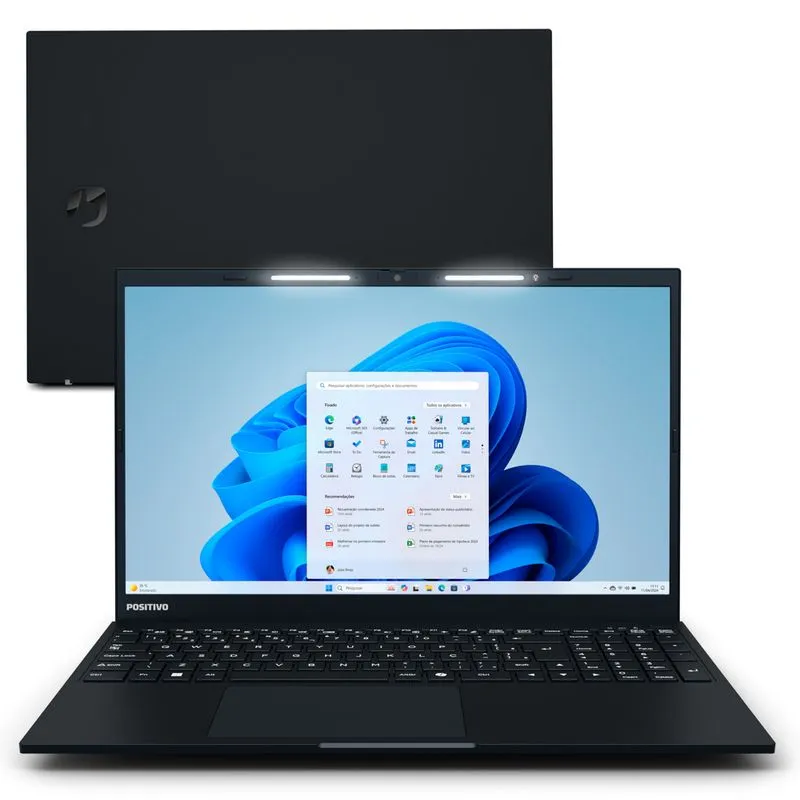 Notebook Positivo Vision R15 AMD® Ryzen 5-5500U Windows 11 Home 8GB RAM 256GB SSD 15.6” IPS Full HD Tecla Copilot - Preto
