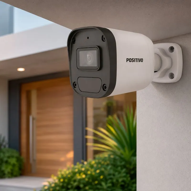 Câmera Positivo SEG IP Bullet CIP-B1312-M - 2MP Full HD 1080p, lente fixa 2.8 mm, visão noturna IR 30M, microfone embutido, PoE, proteção IP67