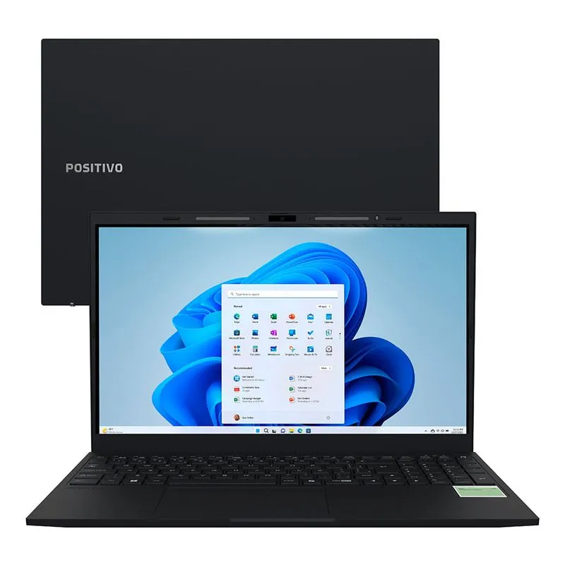 Notebook Positivo Vision N15M Intel® N100 Windows 11 Home 8GB RAM 128GB SSD Wi-Fi 6 - 15,6" Full HD IPS Minitela - Preto