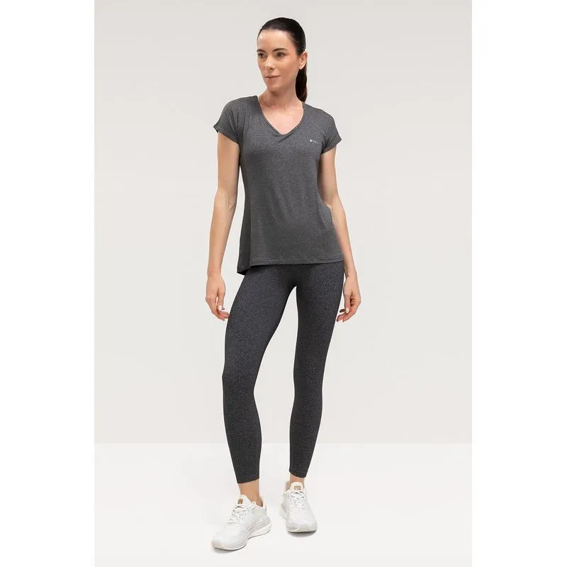 CALÇA LEGGING HIGH COMPRESSION - ESSENTIALS 26 - MESCLA PRETO M