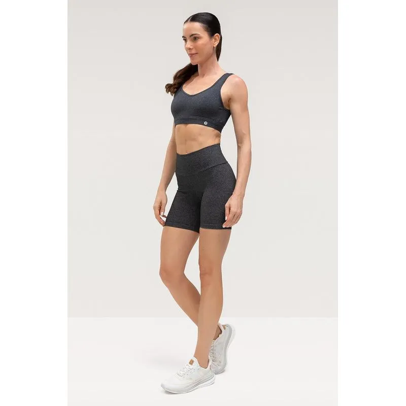 SHORTS INTERMEDIÁRIO HIGH COMPRESSION - ESSENTIALS 26 - MESCLA PRETO P