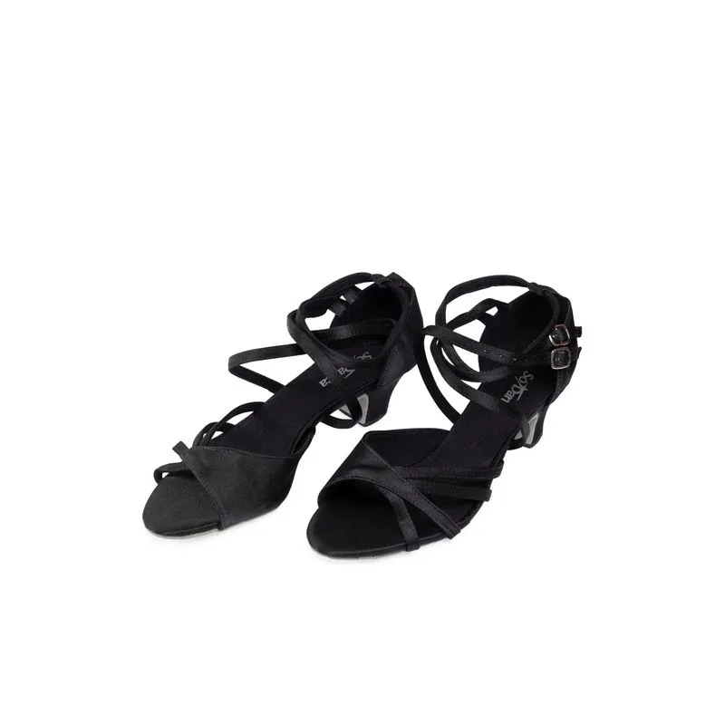 BL661 - SANDÁLIA DE DANÇA DE SALÃO - CETIM PRETO DS08 37