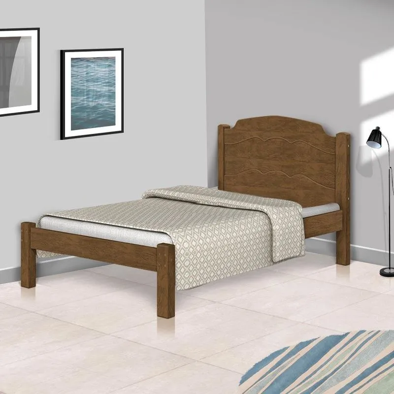 Cama de Solteiro Lais Castanho - Basoto Brasil