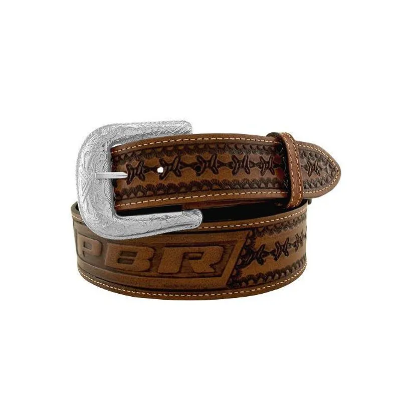 Cinto Country Masculino Couro Caramelo Dest Pbr Arame Ct0197